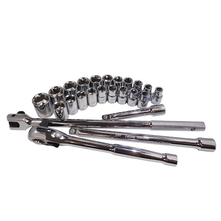Atd Tools ATD 24-Piece 1/2-inch Drive 6 Point SAE and Metric Socket Set 1360
